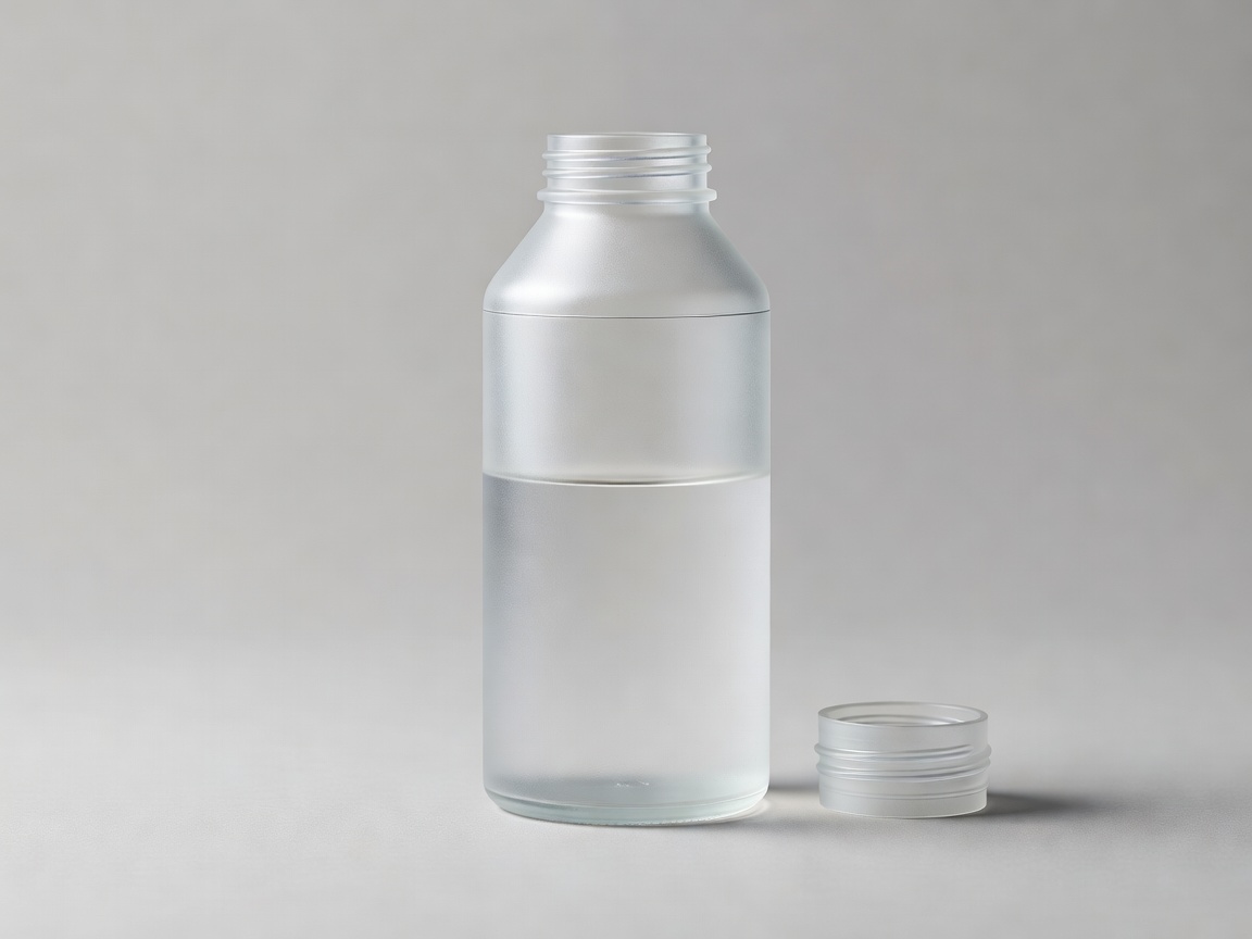 Generic reusable carbonation bottle with a visible fill line below the neck and a separate cap